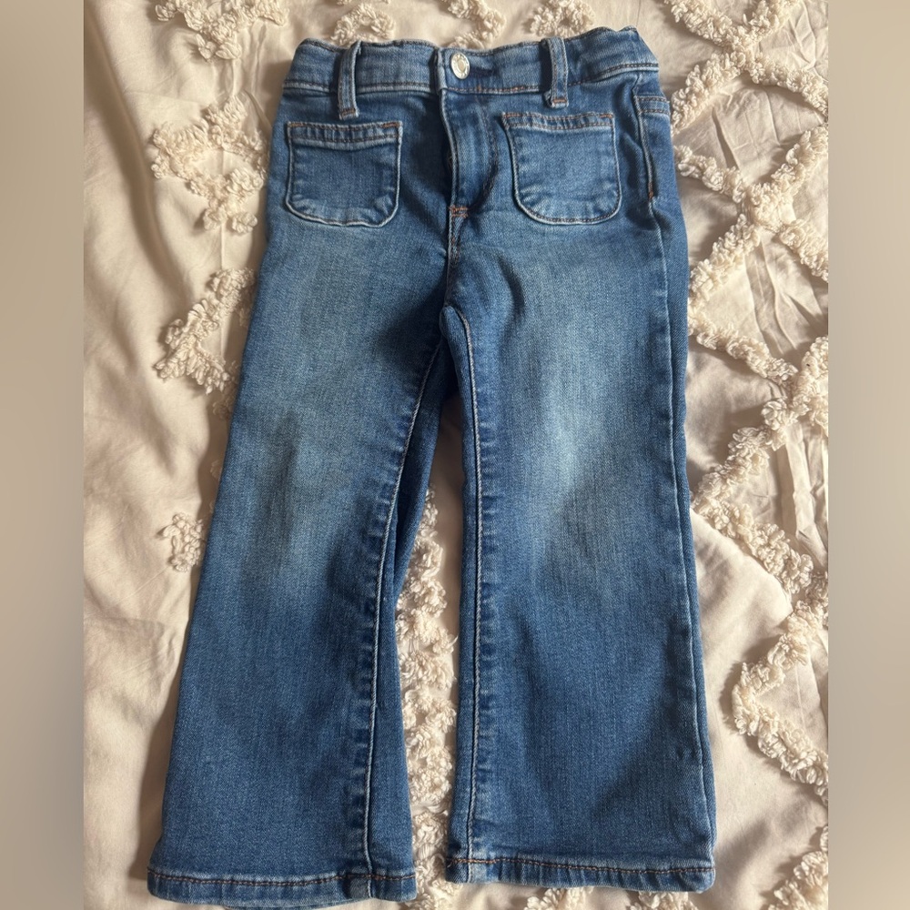 GAP 3 Years - Toddler 70’s Flare  Straight Leg Blue Jeans